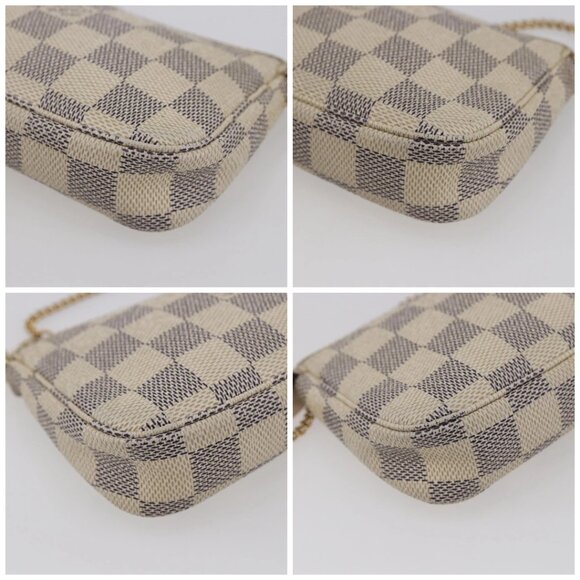 LOUIS VUITTON Damier Azur Mini Pochette Accessoires Pouch N63005 LV Auth 144622 - Picture 14 of 16